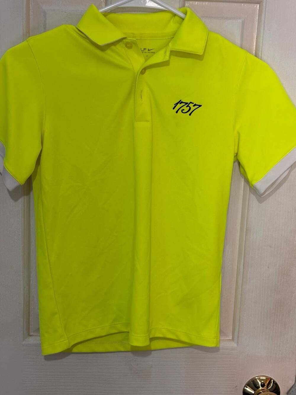 Nike Golf 1757 Neon Yellow Polo Shirt Boys Size Small
